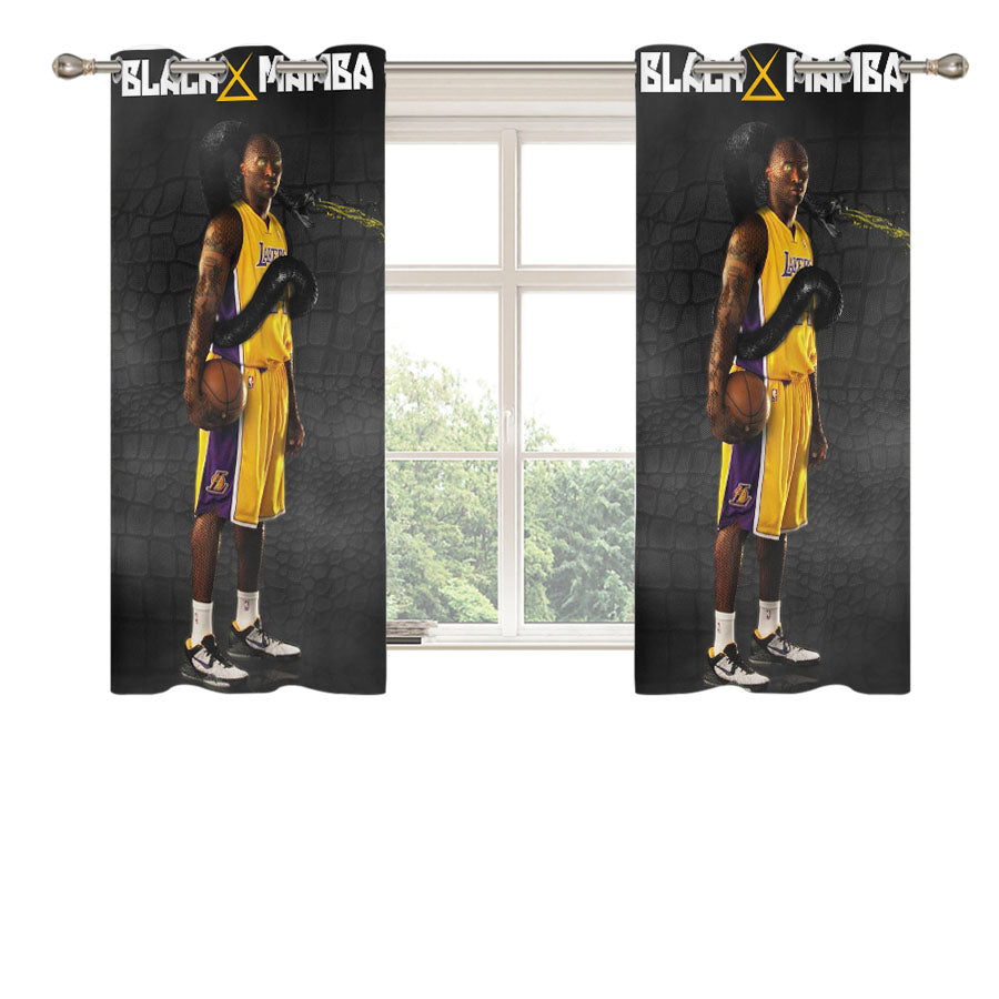 Kobe Bryan Nba X Black Mamba Peach Skin Window Curtains
