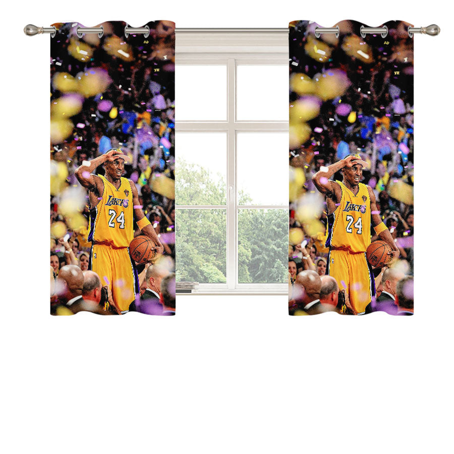 Kobe Bryant Peach Skin Window Curtains