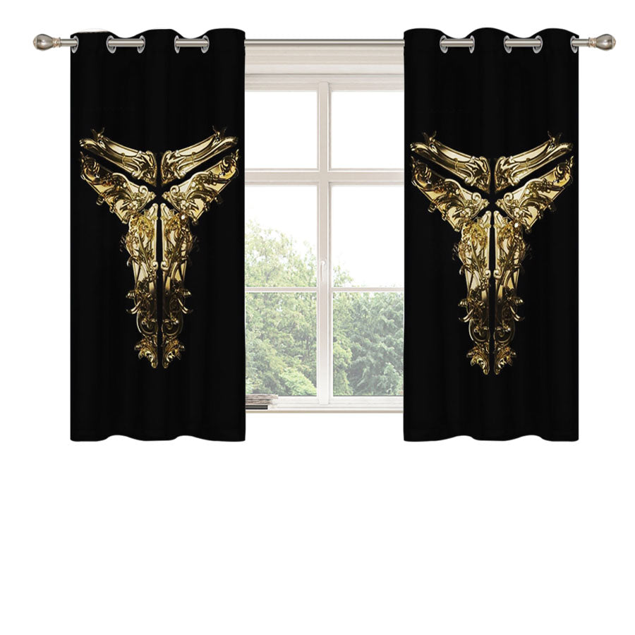 Kobe Bryant Black Mamba Logo Peach Skin Window Curtains