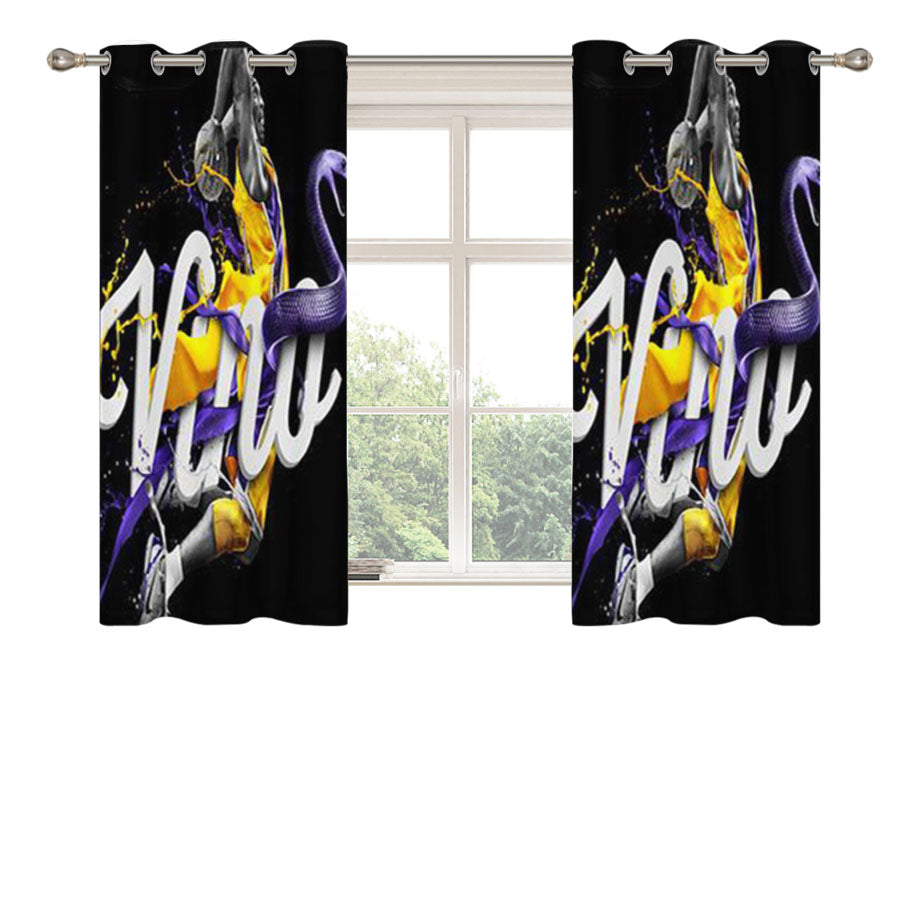 Kobe Bryant Flying Vino Peach Skin Window Curtains