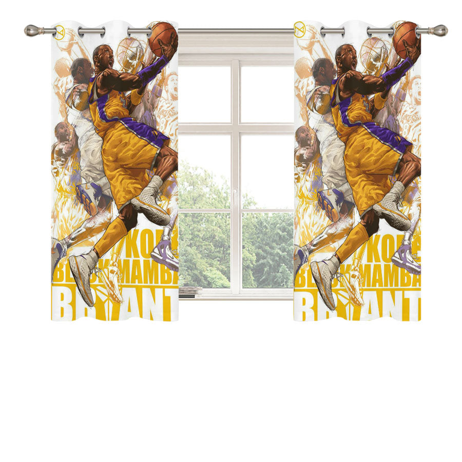 Kobe Bryant Slam Dunk Peach Skin Window Curtains