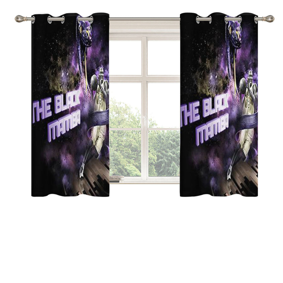 Kobe Bryant The Black Mamba Peach Skin Window Curtains