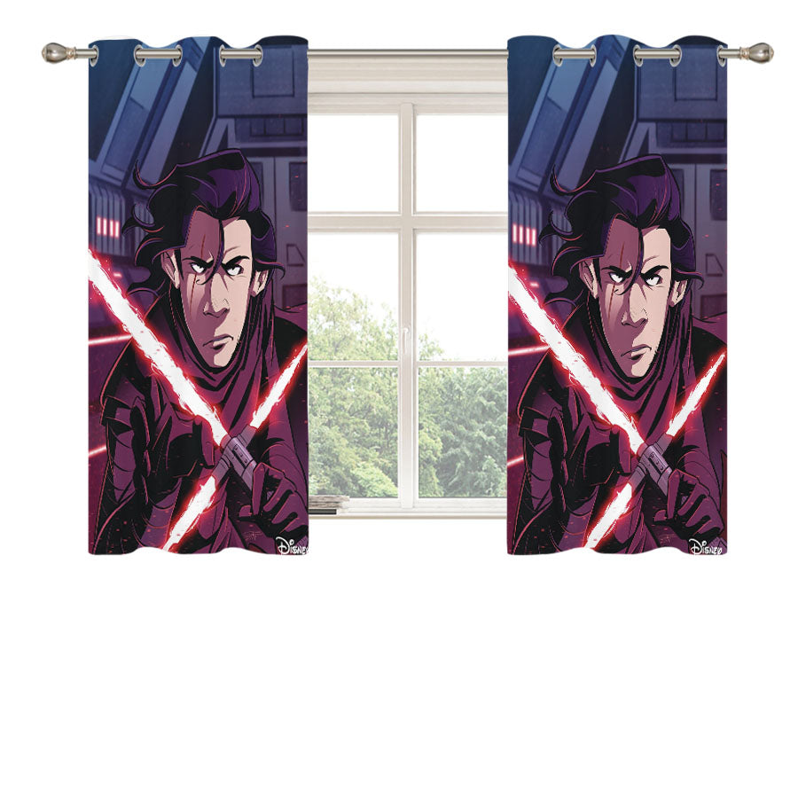 Kylo Ren Star Wars Comic Art Peach Skin Window Curtains