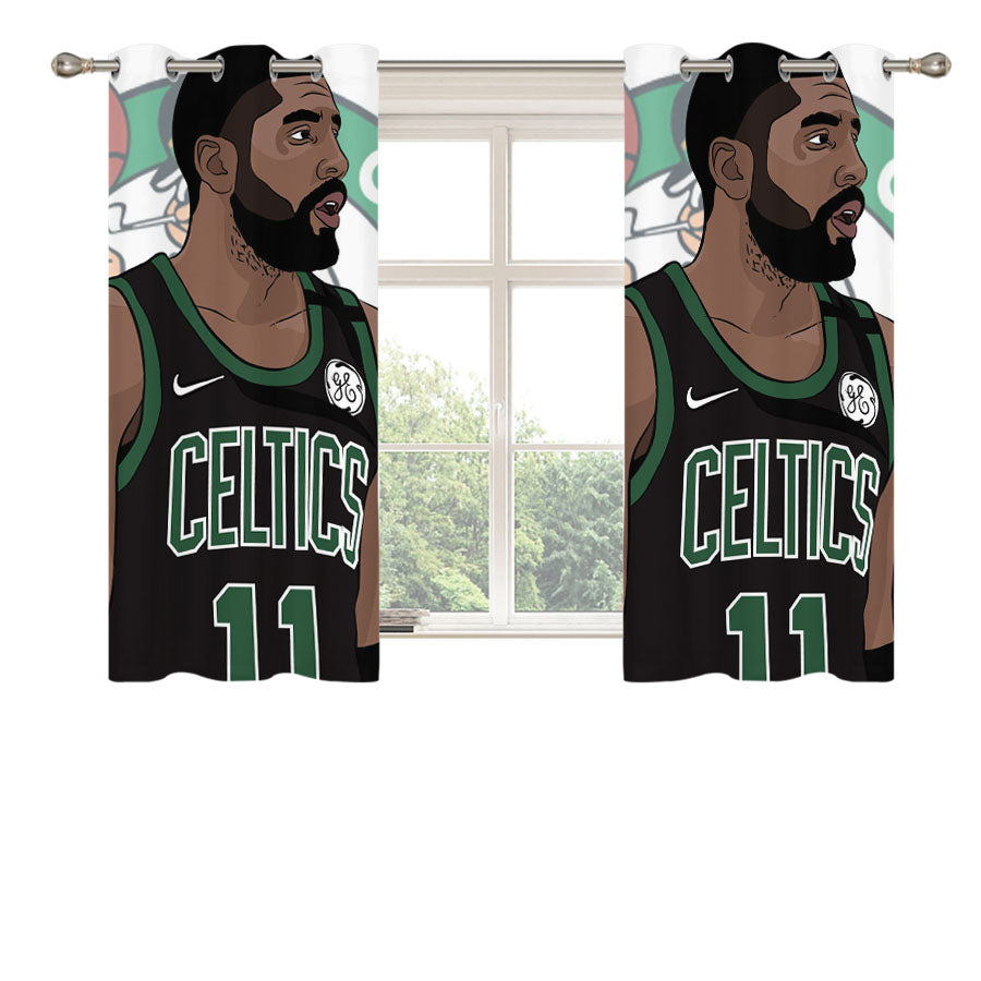 Kyrie Irving Illustration Peach Skin Window Curtains