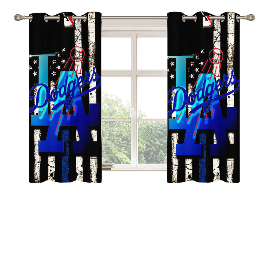 La Dodgers Baseball 987 Peach Skin Window Curtains