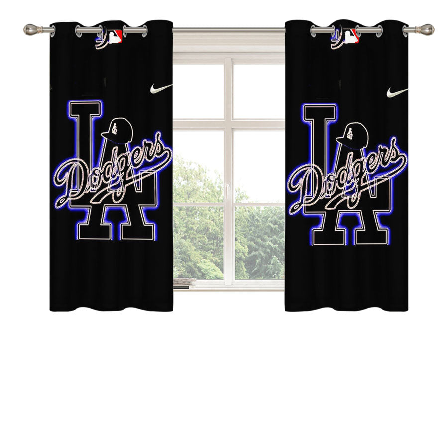 La Dodgers Mlb 9876 Peach Skin Window Curtains