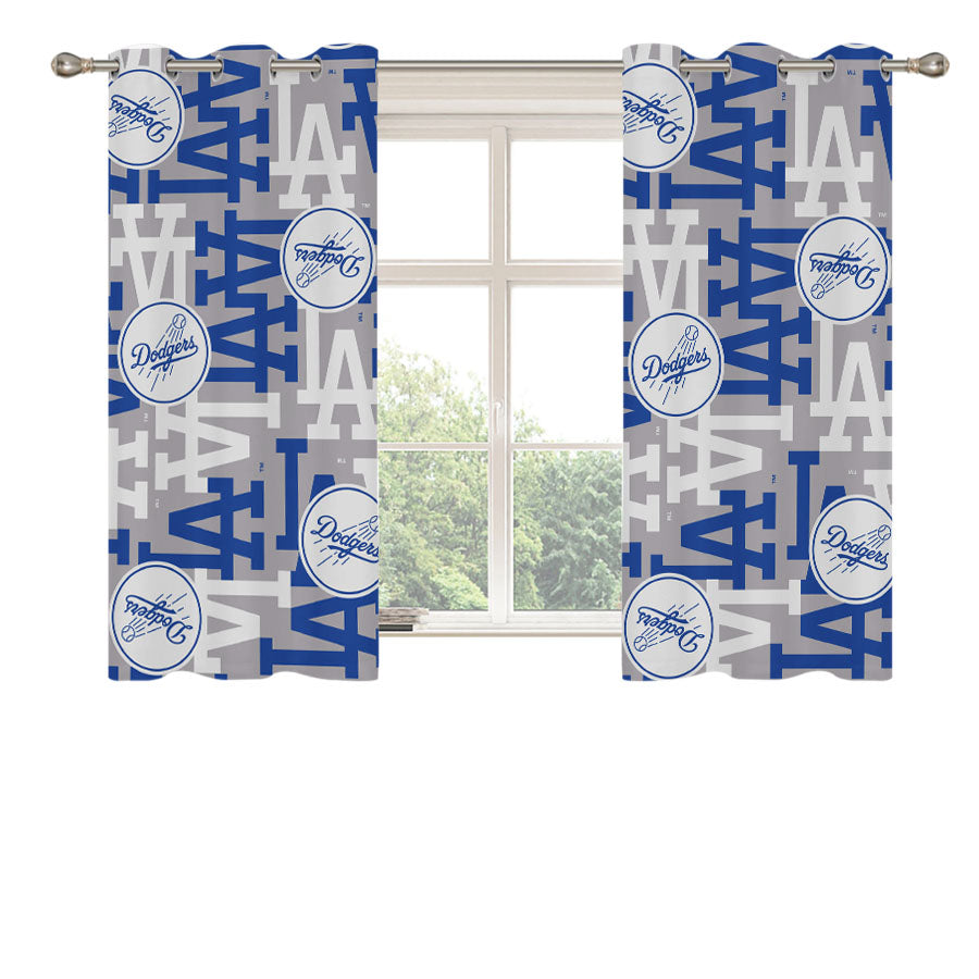 La Dodgers Pattern Peach Skin Window Curtains