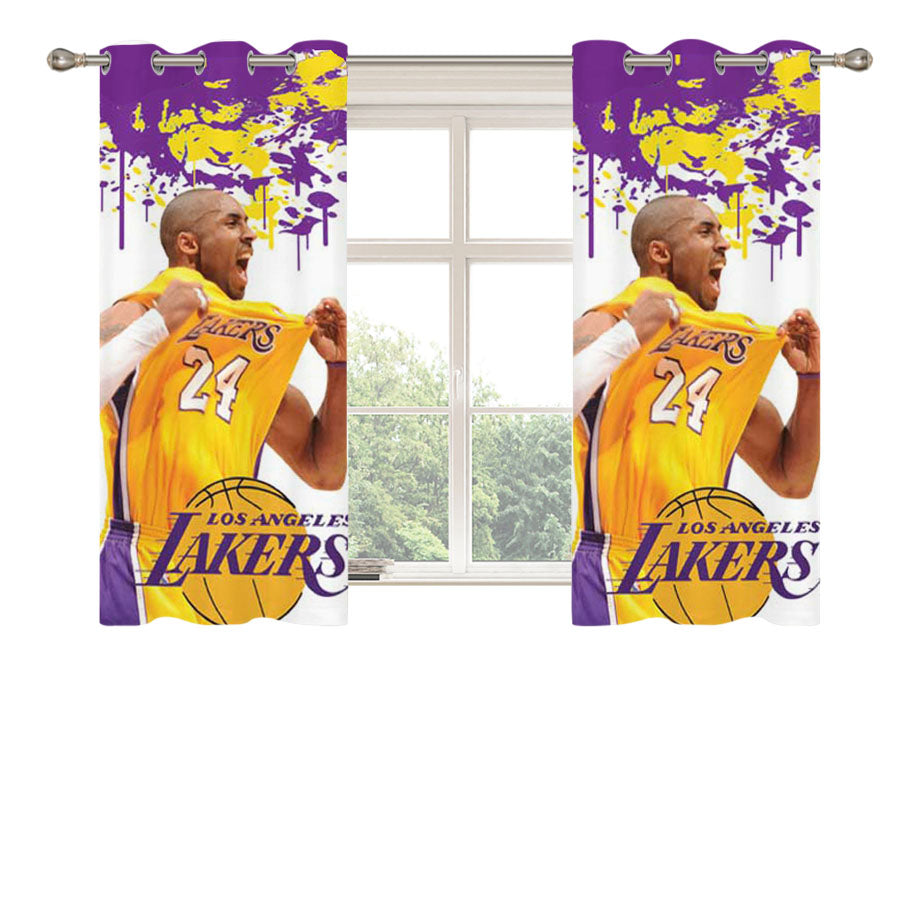 La Lakers Kobe Paint Splatter Peach Skin Window Curtains