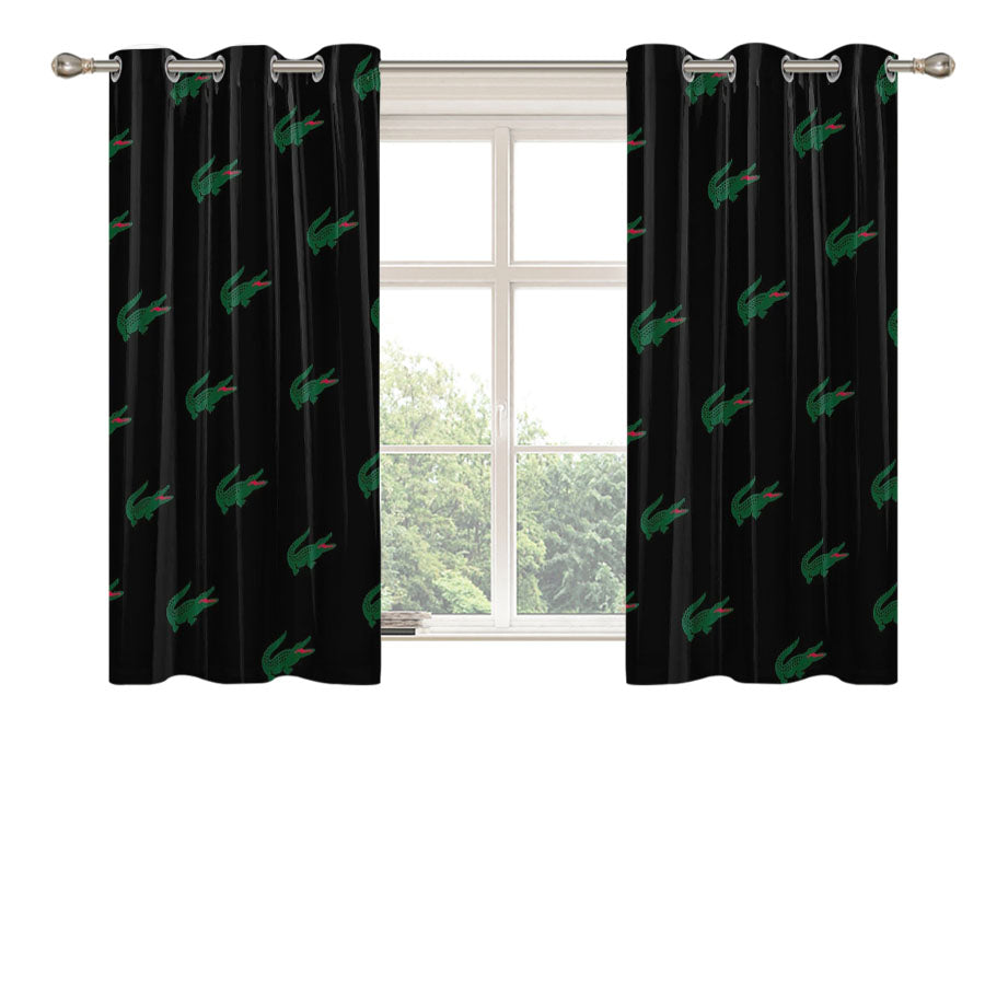 Lacoste Black Peach Skin Window Curtains