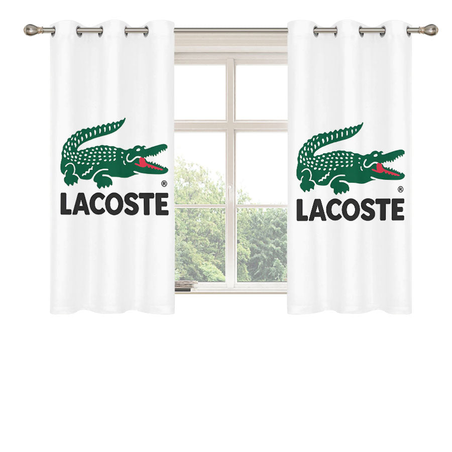 Lacoste Logo 1 Peach Skin Window Curtains