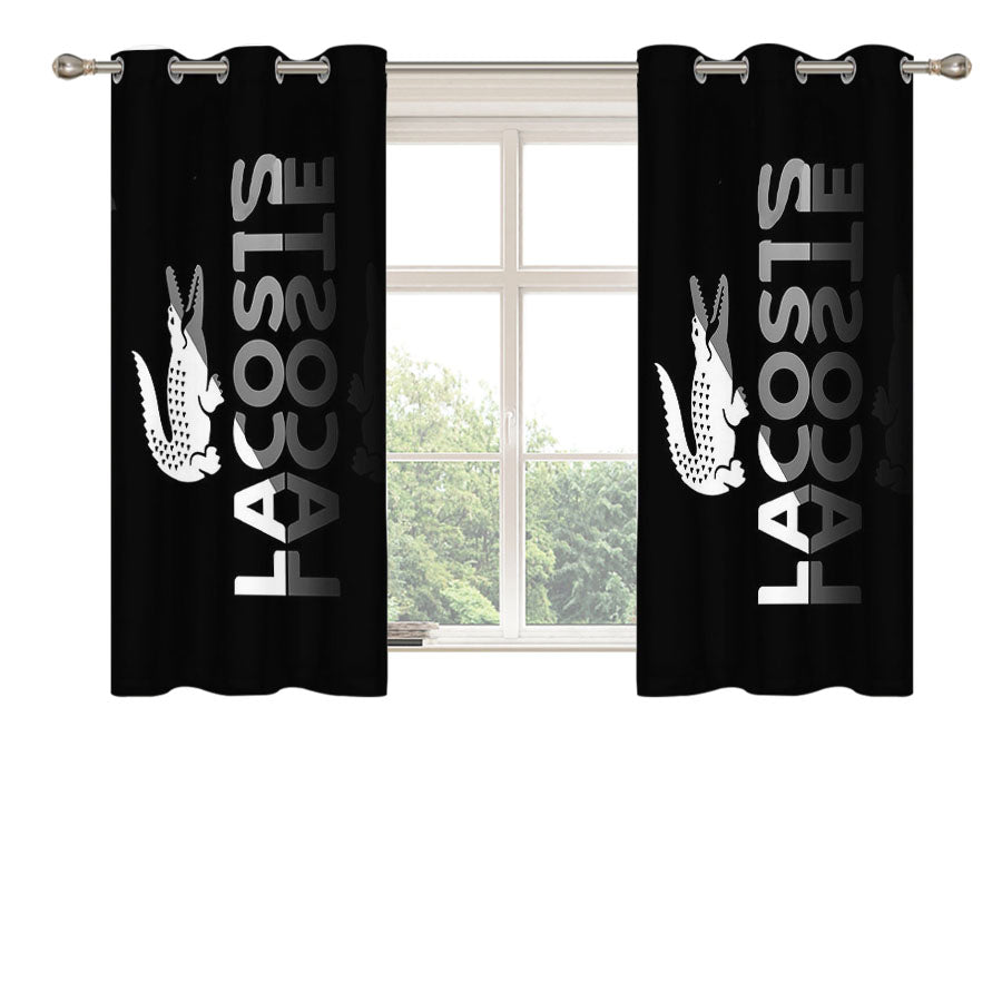 Lacoste Logo 2 Peach Skin Window Curtains