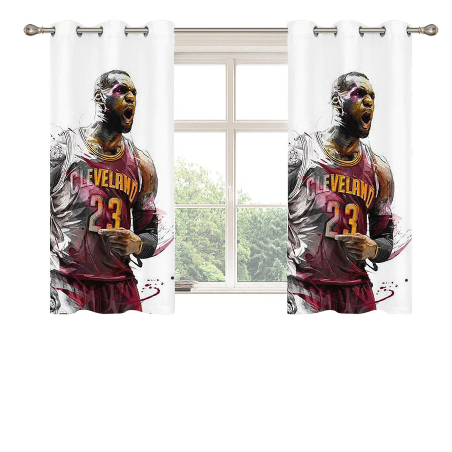 Lebron James Art Peach Skin Window Curtains