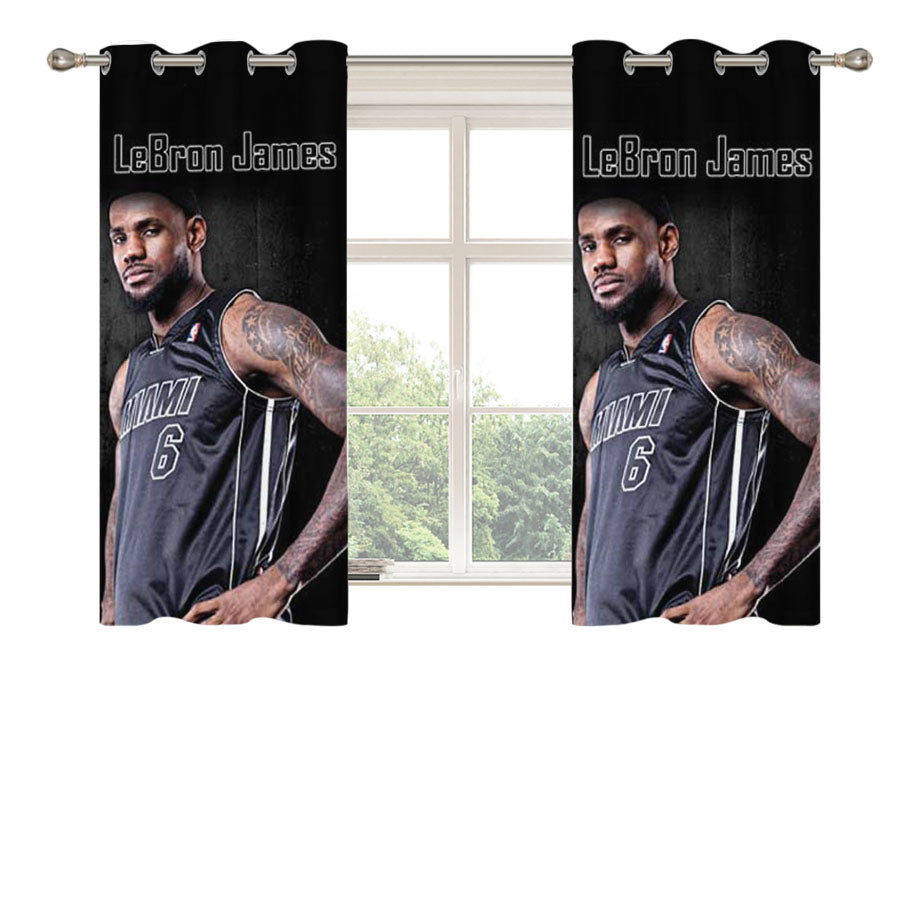 Lebron James Hands On Hips 2 Peach Skin Window Curtains