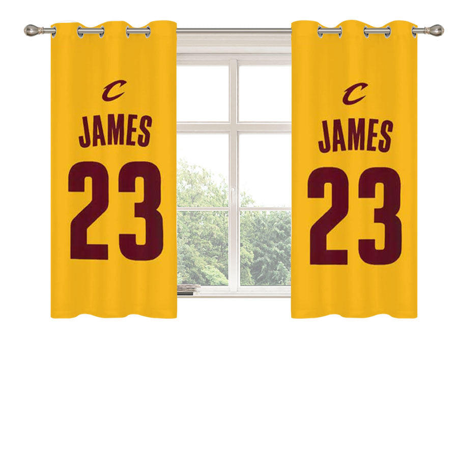Lebron James Jersey Plain Peach Skin Window Curtains