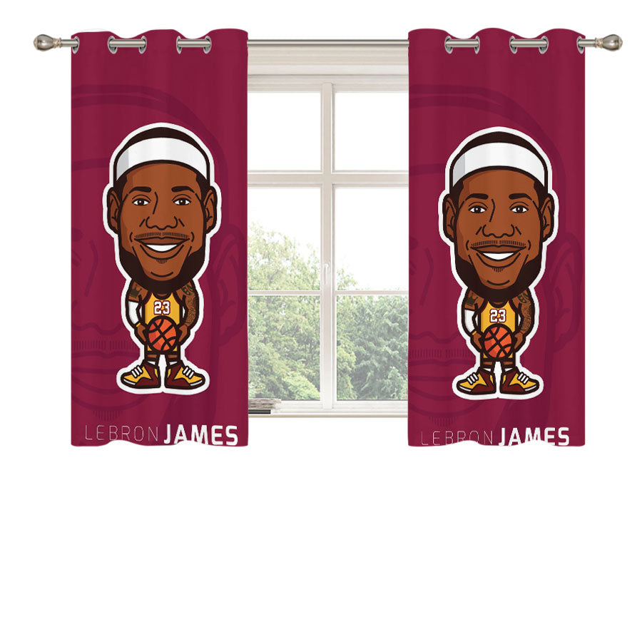 Lebron James Lakers Wallpaper Peach Skin Window Curtains