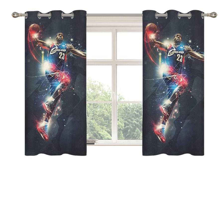 Lebron James Lay Up Peach Skin Window Curtains