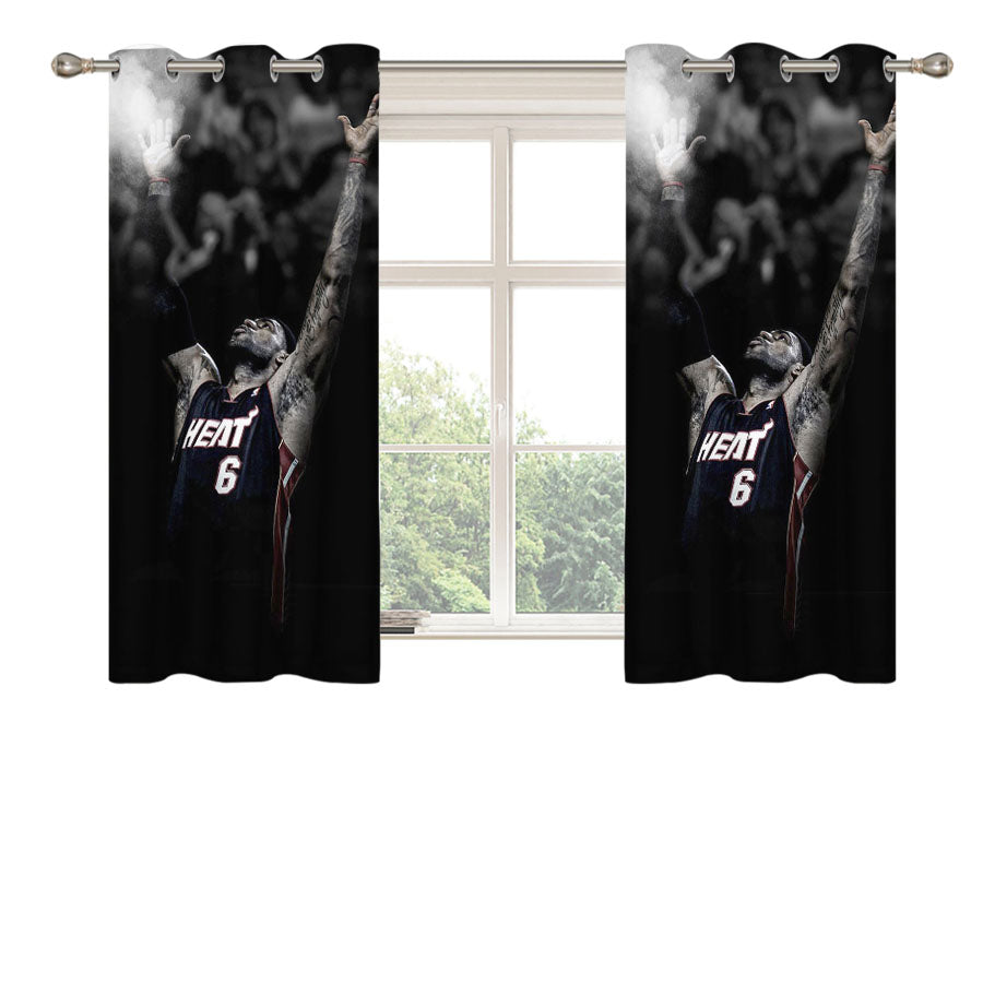 Lebron James Powder Toss Peach Skin Window Curtains