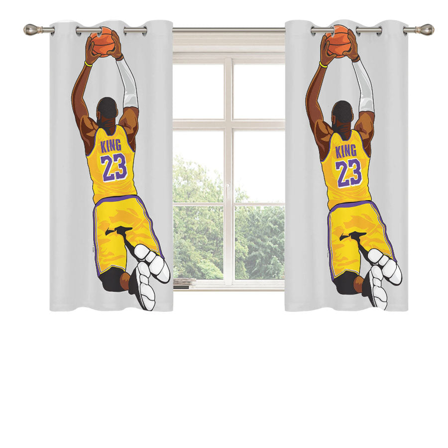 Lebron Lakers Custom Peach Skin Window Curtains