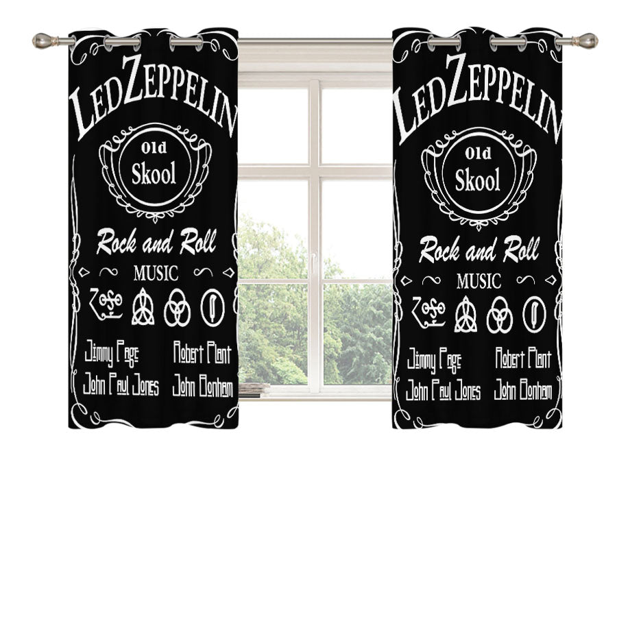 Led Zeppelin Old Skool Peach Skin Window Curtains