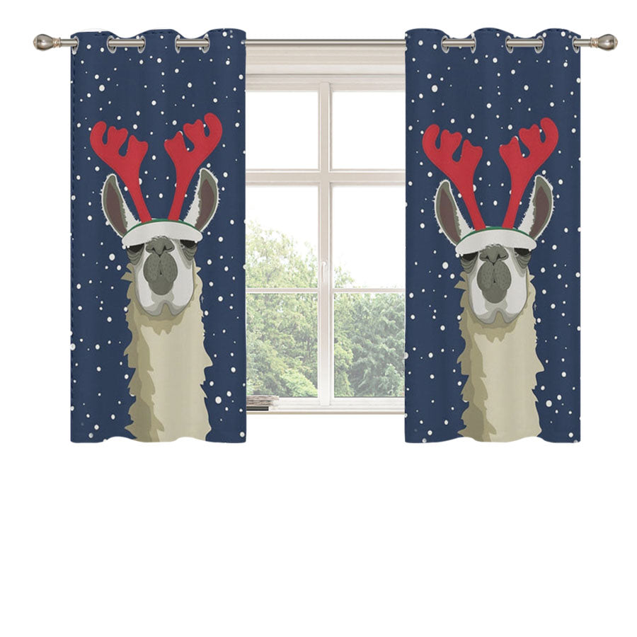 Let It Snow Reindeer Peach Skin Window Curtains
