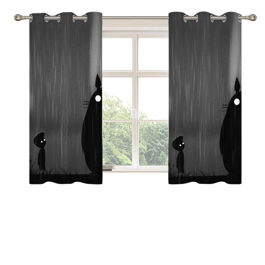 Limbo And Totoro Peach Skin Window Curtains