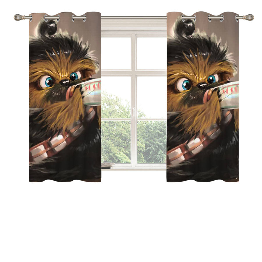 Little Chewbacca Star Wars Peach Skin Window Curtains