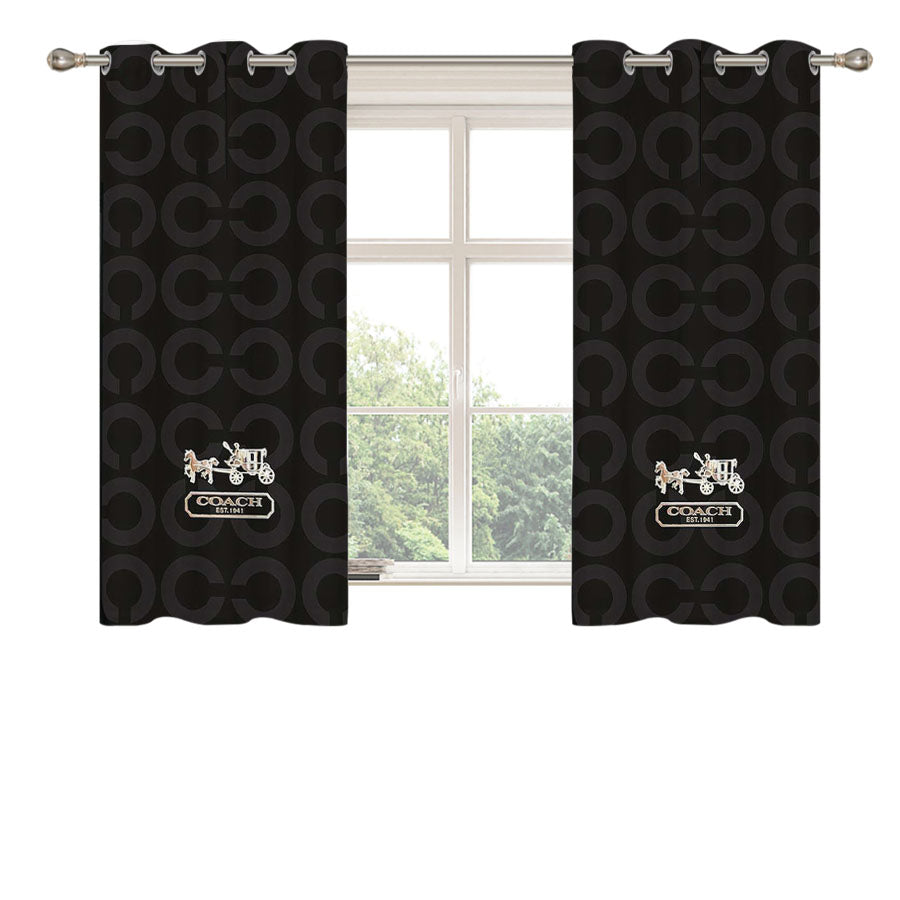 Logo Coach New York Peach Skin Window Curtains