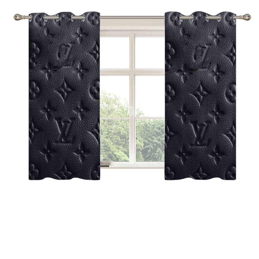 Louis Vuitton Black Print Peach Skin Window Curtains
