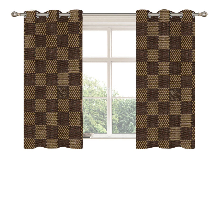 Louis Vuitton Brown Peach Skin Window Curtains