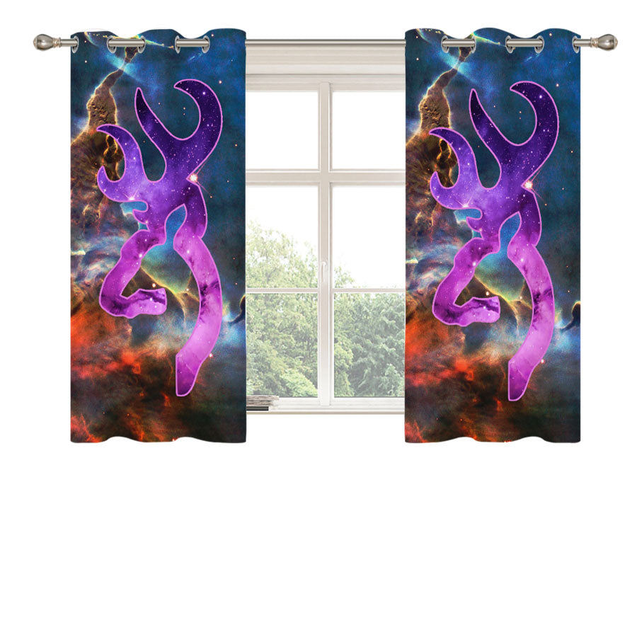 Love Browning Deer Camo Boy 3 Peach Skin Window Curtains