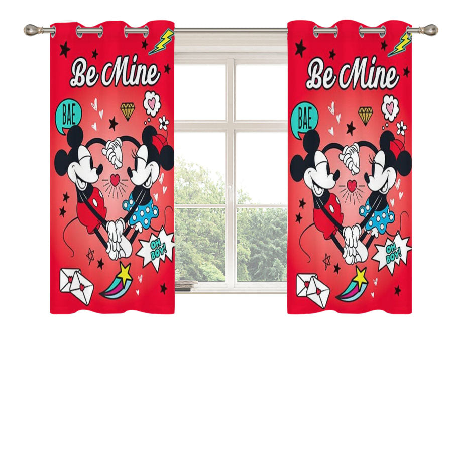 Loving Arms Mickey & Minnie Peach Skin Window Curtains