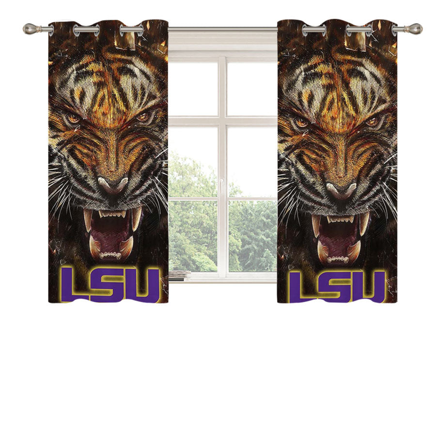 Lsu Tigers Peach Skin Window Curtains
