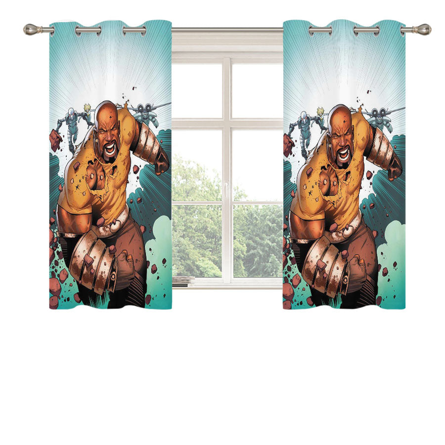 Luke Cage Marvel Comic Peach Skin Window Curtains