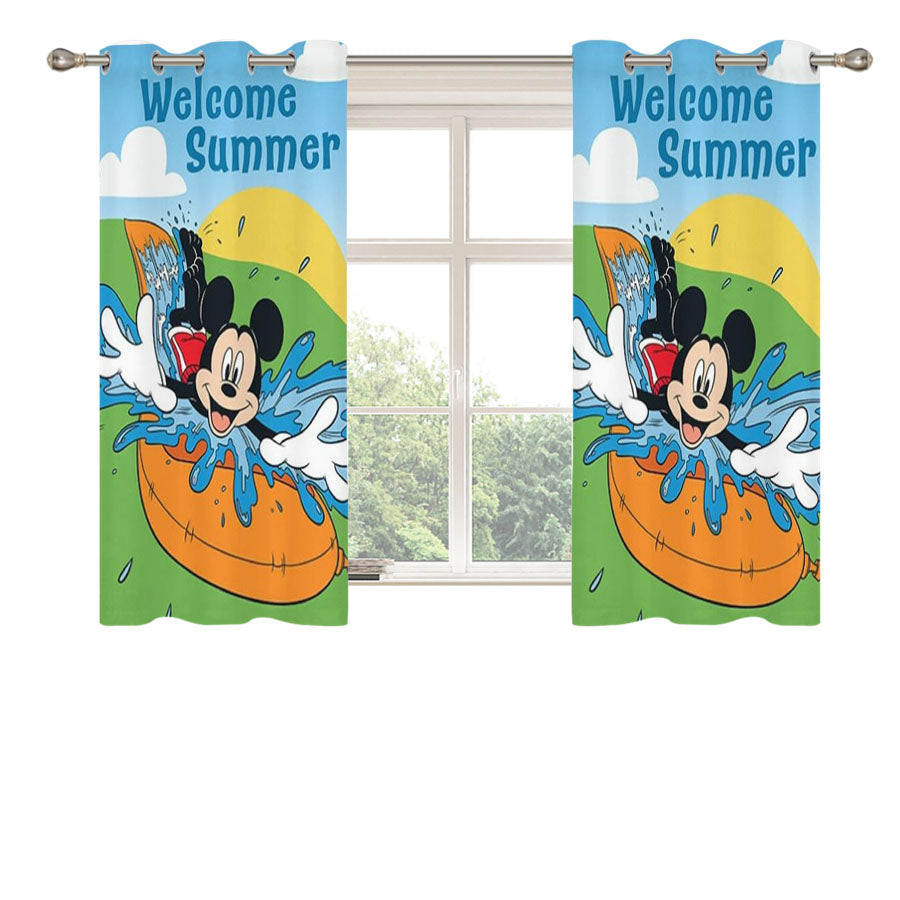 Make A Splash Mickey Peach Skin Window Curtains