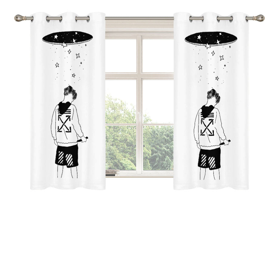 Marcus Martinus Off White Peach Skin Window Curtains