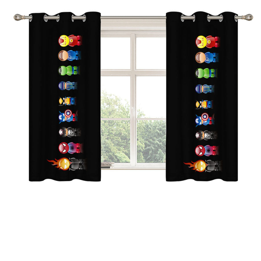 Marvel Avengers Comic Character Peach Skin Window Curtains
