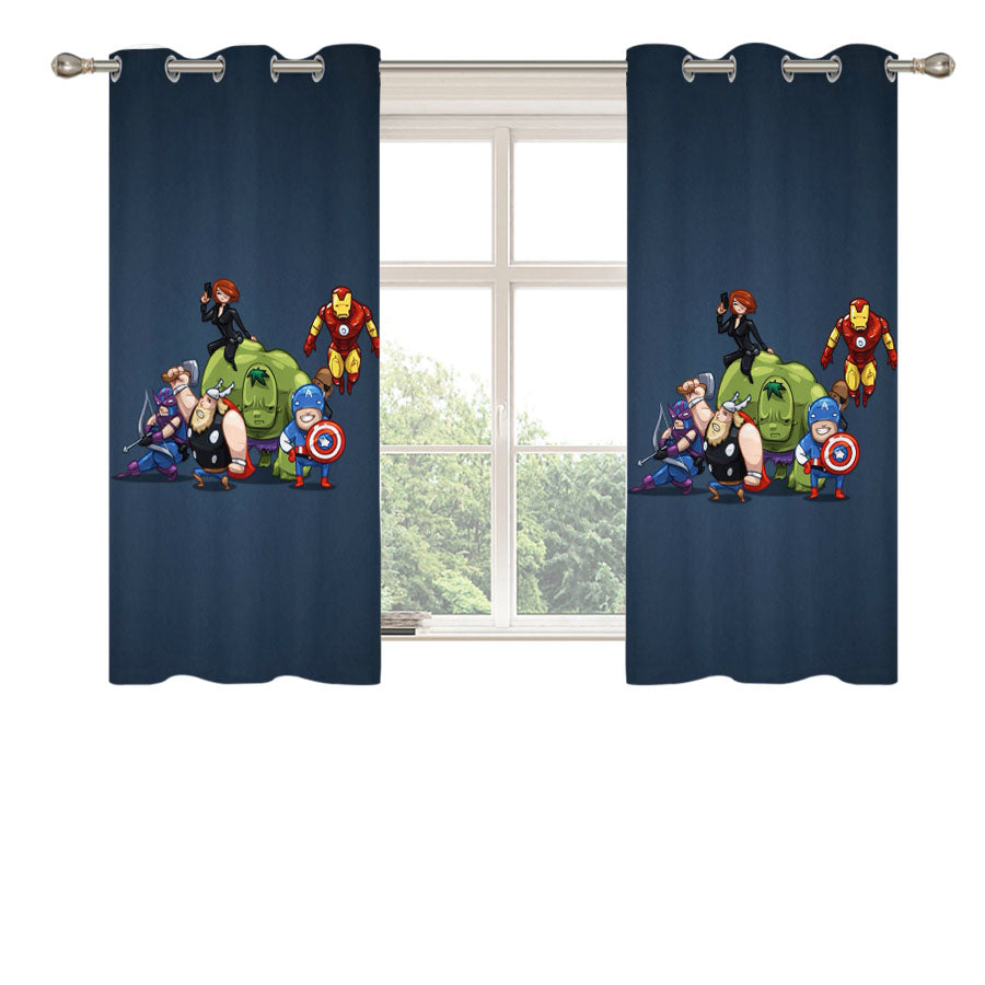 Marvel Chibi Peach Skin Window Curtains
