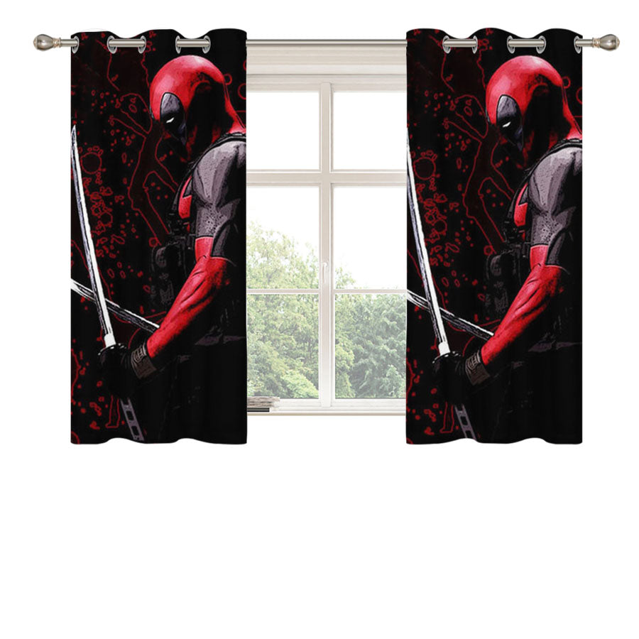Marvel Comics Deadpool Peach Skin Window Curtains