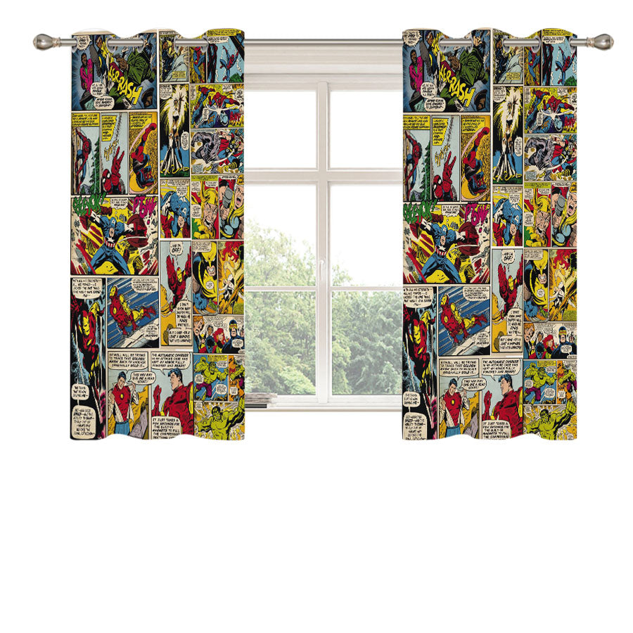 Marvel Comics Iron Man Peach Skin Window Curtains