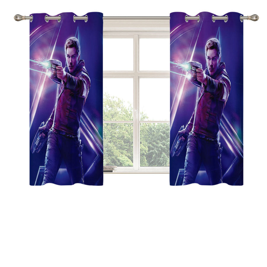 Marvel Comics Star Lord Peach Skin Window Curtains
