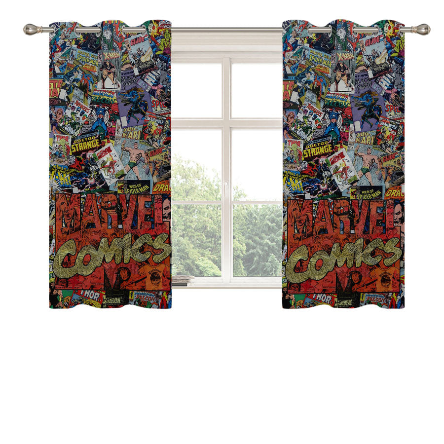 Marvel Comics Super Herro Peach Skin Window Curtains
