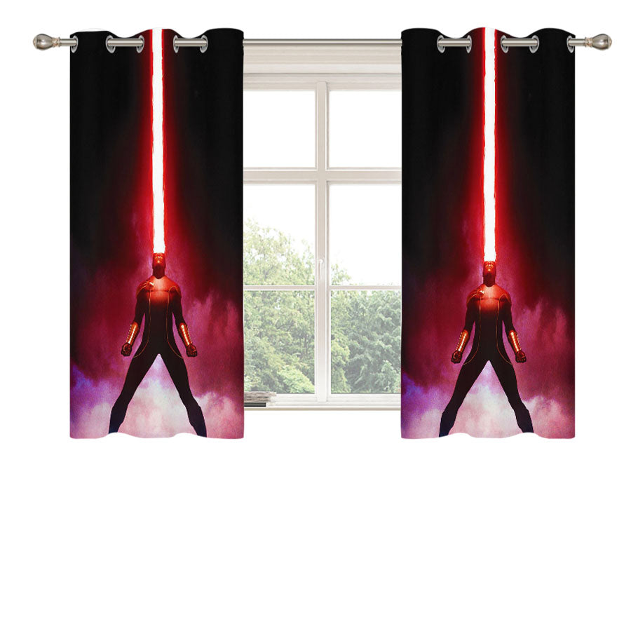Marvel Cyclops Rage Peach Skin Window Curtains
