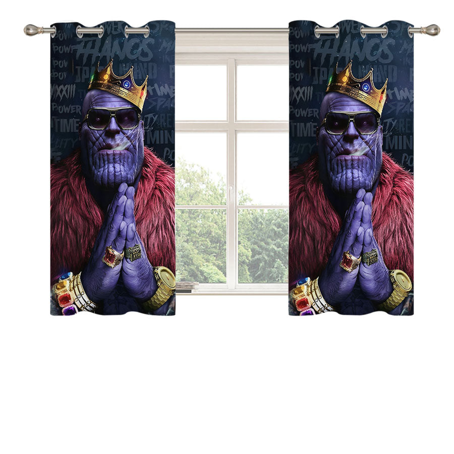 Marvel King Thanos Peach Skin Window Curtains