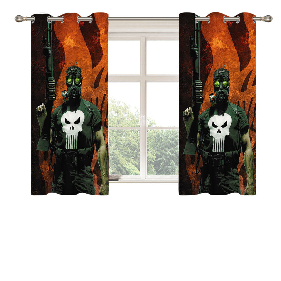 Marvel Punisher Peach Skin Window Curtains