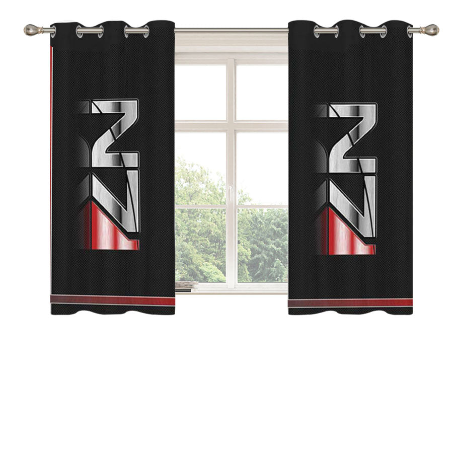 Mass Effect Logo Texture Peach Skin Window Curtains