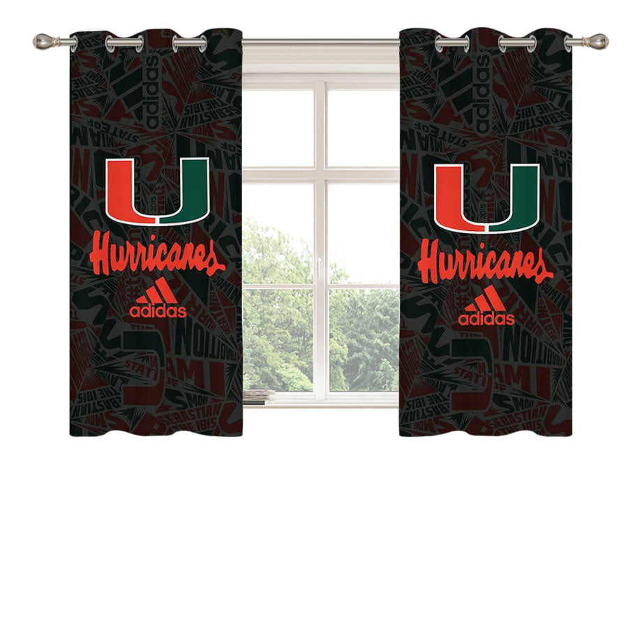 Miami Hurricanes Um Adidas Peach Skin Window Curtains