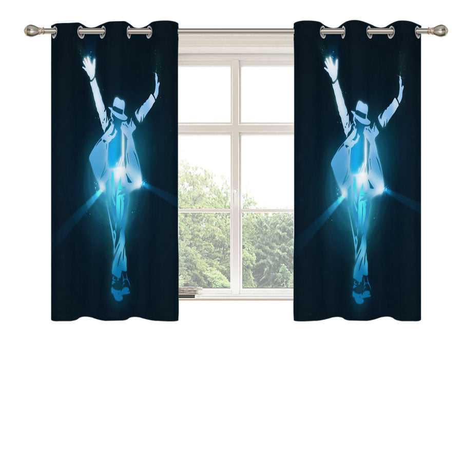 Michael Jackson Blue Vector Peach Skin Window Curtains