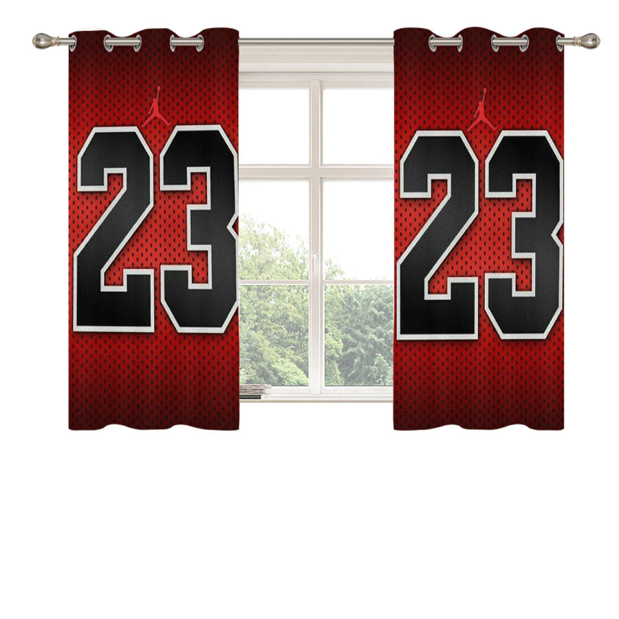 Michael Jordan 23 Peach Skin Window Curtains