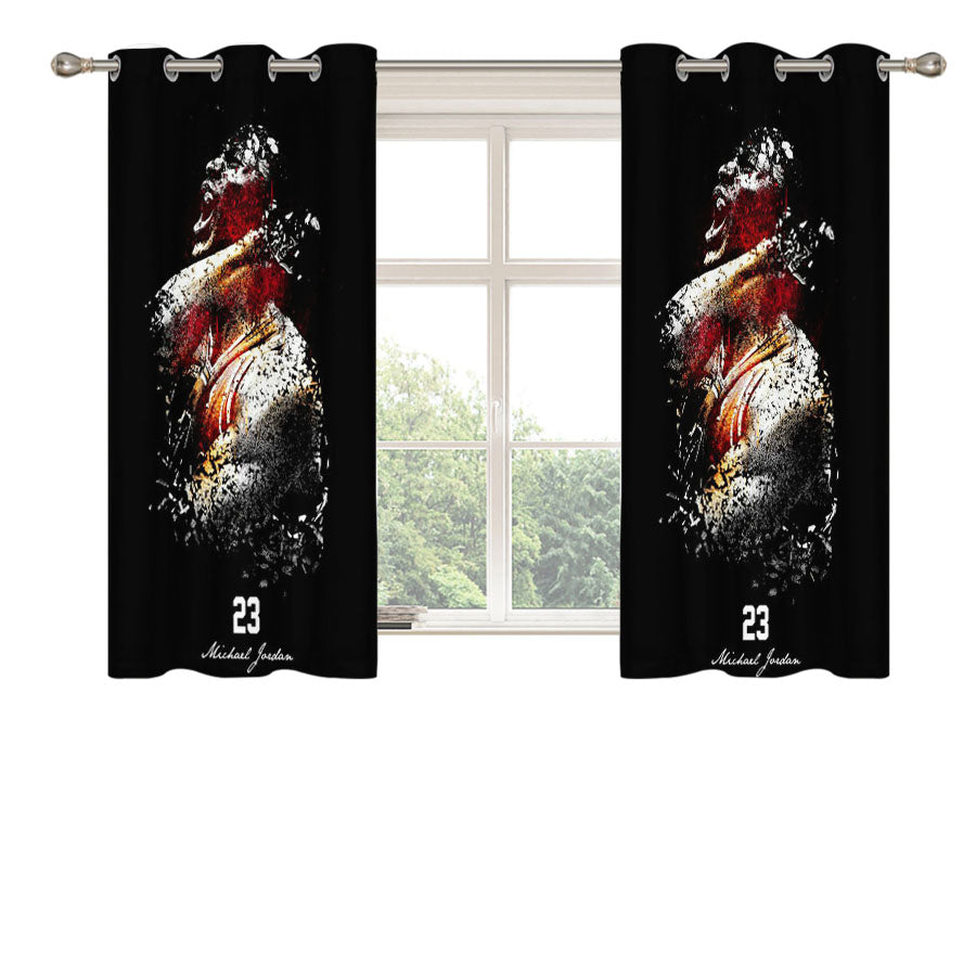 Michael Jordan 23 Art Abstract Peach Skin Window Curtains