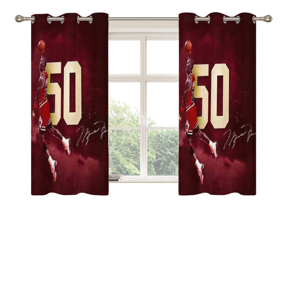 Michael Jordan 50 Peach Skin Window Curtains